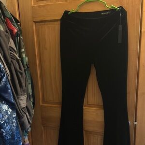 Blank NYC Black Boot Cut Flare Pants velvety material retro size 31 NEW